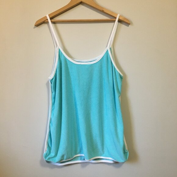 NWT Joe Fresh Terrycloth Retro Mineral Blue Tank Top - Picture 2 of 12